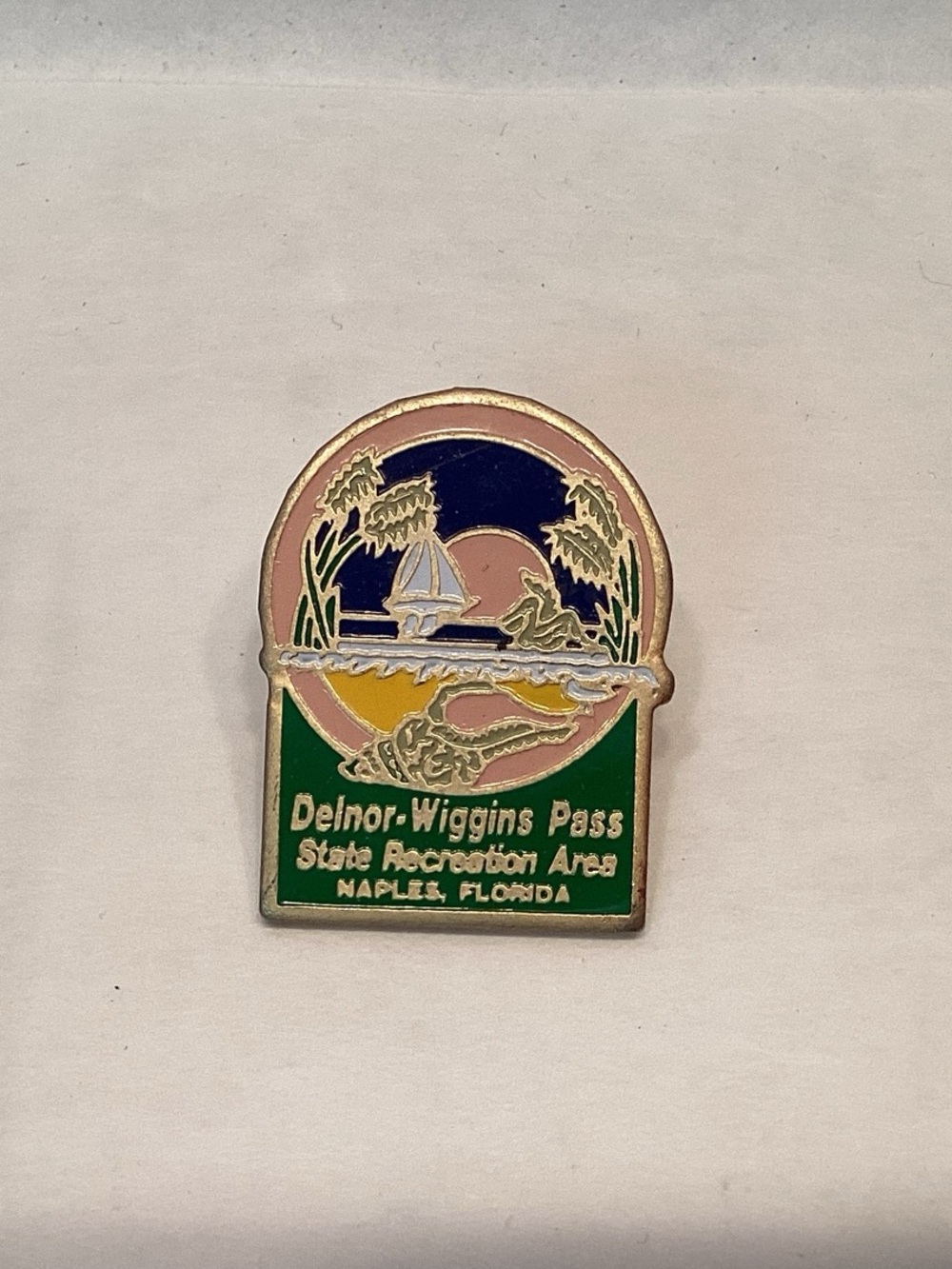 Delnor Wiggins Pin Hat Lapel Pass State Recreational Area Naples Florida VIntage